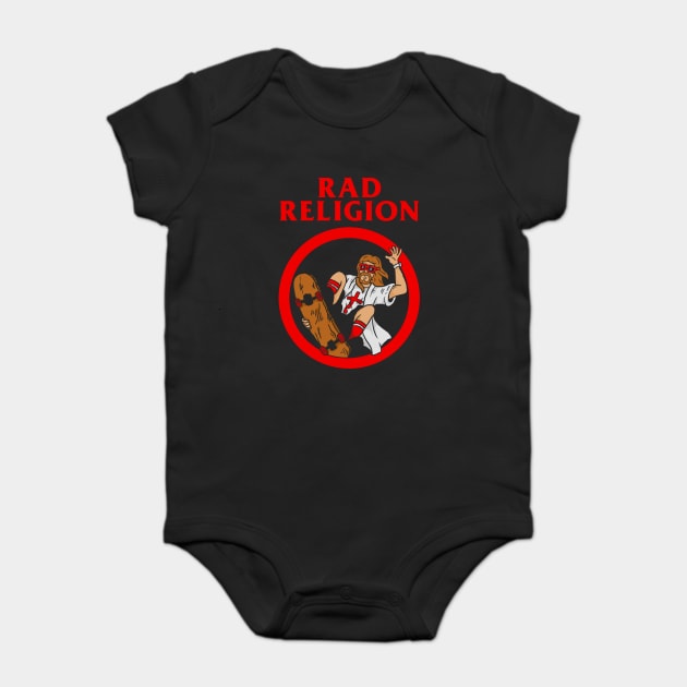 Rad Religion Jesus Skateboarding Baby Bodysuit by dumbshirts